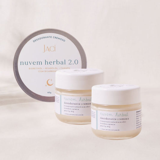 Trio Desodorante Cremoso Nuvem Herbal | Natural e Vegano | Com Bicarbonato | 60g - Aqui na Jaci Natural - Por R$151.20! Compre agora na Jaci Natural