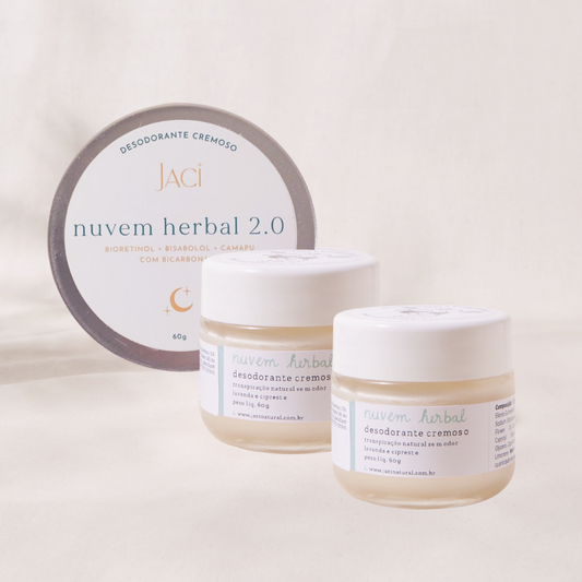 Trio Desodorante Cremoso Nuvem Herbal | Natural e Vegano | Com Bicarbonato | 60g - Aqui na Jaci Natural - Por R$151.20! Compre agora na Jaci Natural