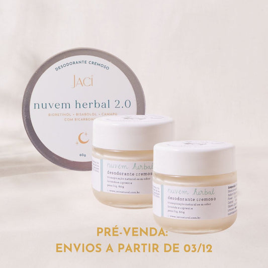 Trio Desodorante Cremoso Nuvem Herbal | Natural e Vegano | Com Bicarbonato | 60g - Aqui na Jaci Natural - Por R$151.20! Compre agora na Jaci Natural